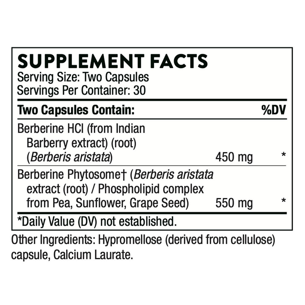 Thorne Berberine Dual Action Formula – 60 Capsules