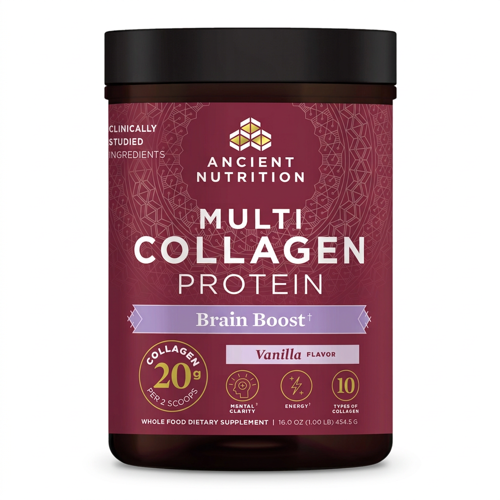 Ancient Nutrition collagen product image on a white background